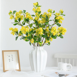 Artificial Flowers Fragrant Osmanthus Jasmine Plastic Silk High Simulation Home Decor Living Room <b>Bedroom</b> Arrangement - Product Image 1
