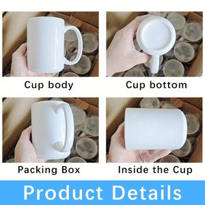 Tasses à imprimer 15 oz, vierges, en gros, personnalisables, blanches, 15 oz, tasses en céramique pour sublimation - Product Image 4