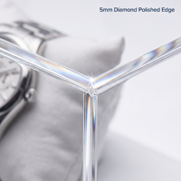 Boîte de présentation de montres en acrylique transparent à double rangée de 12 emplacements, polie comme du diamant, pour le rangement et l'organisation en magasin