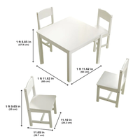 Ensemble table moderne et 4 chaises - Bureau d'étude blanc pour enfants pour chambre et salon avec dispositifs de sécurité