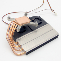 Radiateur de processeur d'ordinateur personnalisé, tuyau en cuivre, base en cuivre, dissipateur thermique à ailettes en aluminium avec 4 caloducs pour ordinateur portable PC