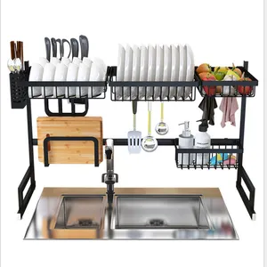 Dish Drainer Caddy with Removable Cutlery Holder Fits in, Over Sink or on Counter top