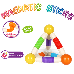 Tubos de pop magnéticos, varillas y bolas, 58 Uds., bloques magnéticos DIY, construcción STEM, juguetes educativos Montessori para niños pequeños - Product Image 3