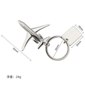 3D Metal Airplane Keychain Aviation Travel Souvenir Gift Custom Silver Plane <b>Key</b> <b>Chain</b> for Pilots Travelers - Product Image 5