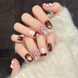 <span class=keywords><strong>Uñas</strong></span> postizas <span class=keywords><strong>de</strong></span> lujo <span class=keywords><strong>de</strong></span> acrílico hechas a mano con diseño <span class=keywords><strong>de</strong></span> estrella y tulipán, ultrafinas, sin rastro, <span class=keywords><strong>de</strong></span> media cubierta, cortas, con diseño <span class=keywords><strong>de</strong></span> dibujos animados. - Product Image 6