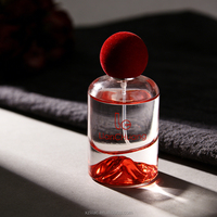 Flacon de parfum en verre vide de luxe, forme cylindrique, avec logo personnalisé imprimé en soie, capuchon sphérique gris mat et coffret cadeau