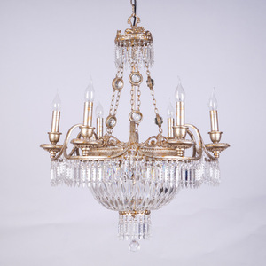 Lámpara de Araña de Cristal con Acabado Dorado, Base para Bombilla E26, LED Blanco Cálido de 3500K, Altura Ajustable, Garantía de 5 Años, Lámpara Colgante Tipo Tambor Grande - Product Image 4