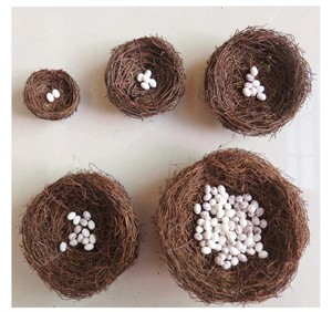 Kunstvogelnest Rotan Vogelvogelvogeleieren Miniatuur Paasdecoraties <span class=keywords><strong>Mini</strong></span>-Tuinaccessoire Woondecoratie - Product Image 5