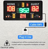 GANXIN Tableau de score numérique LED portable pour terrain de basket-ball de 0,9 mètre avec affichage du chronomètre de 24 secondes et contrôle par console