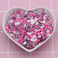 500g/Lot Mélange de confettis en argile en forme de cœurs, poussins et pois pour loisirs créatifs et accessoires pour gobelets shaker