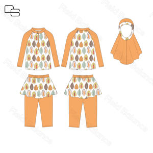 Custom Bescheiden Kids Badpakken Milieuvriendelijke Kids Badmode Islamitische Badkleding Voor Kinderen Badpak Meisjes Moslim Badkleding - Product Image 4