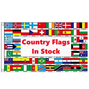 Bandeiras nacionais de 3x5 pés, serviço personalizado impresso de poliéster bandeiras nacionais 2023 promocionais todos os países