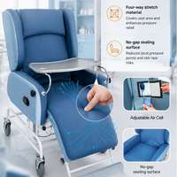 Fauteuil inclinable en cuir PU ignifuge et imperméable avec coussin d'air, capacité 150 kg, idéal pour les soins aux personnes âgées