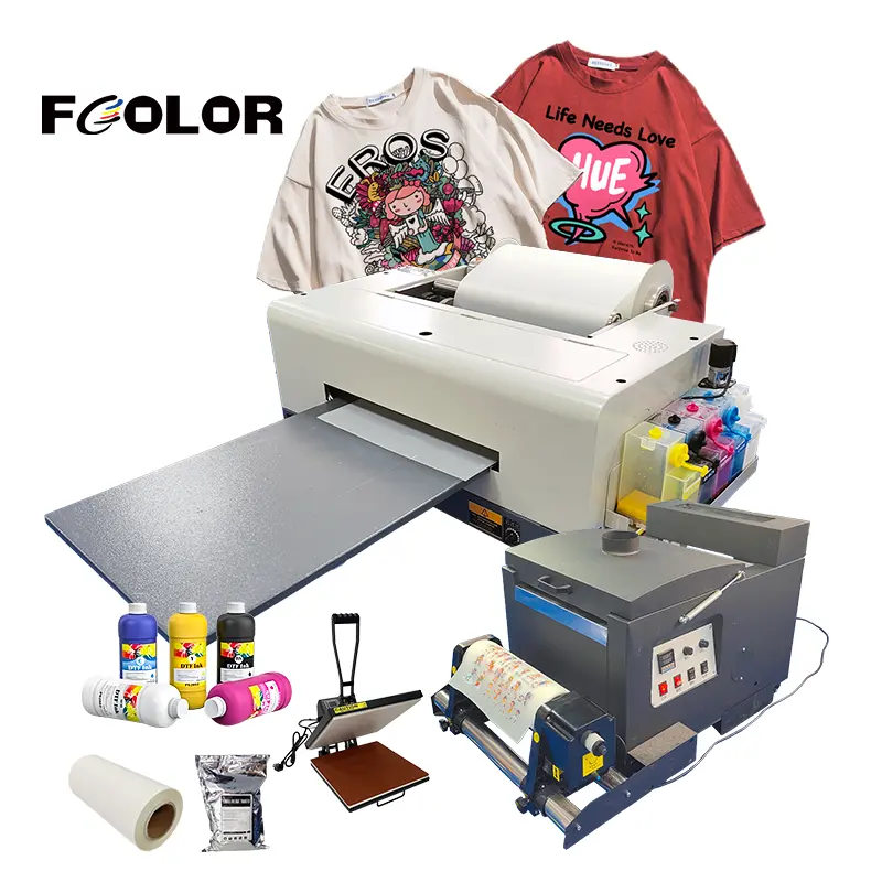 Fcolorl Premium A3 Roll Feeder stampante DTF L1800 DTF Transfer Printer Bundle con forno e agitatore