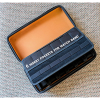 Étui de rangement pour montres à 12 emplacements avec logo personnalisé, inserts intérieurs double couche, pochette rigide pour bracelets de montres connectées