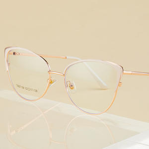 87166 Montura de Gafas Metálicas Estilo Ojo de Gato, Montura Completa, Protección Anti Luz Azul, Unisex - Product Image 4