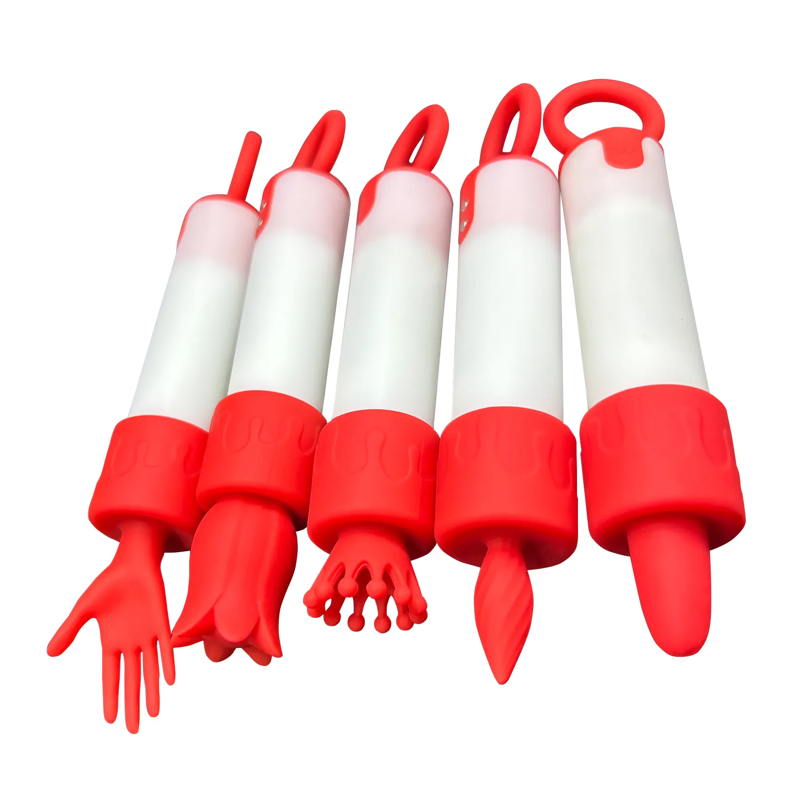 Magnetic Charging bullet Vibrator with 5 silicone heads
