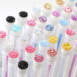 Cepillo Rosa para Extensiones de Pestañas Planas con Tubo de Plástico, Varitas de Rímel Desechables con Brillo - Product Image 3