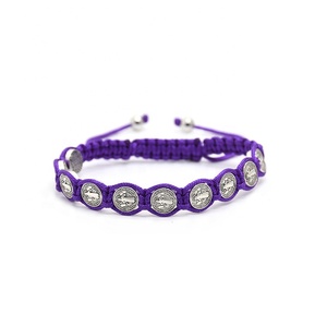 I braccialetti intrecciati colorati possono proteggere la preghiera e l'esorfismo o essere dati come regali 1.5cm 10 pezzi braccialetti fatti a mano Saint benedici - Product Image 6