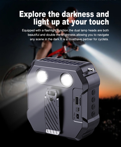 Năng lượng mặt trời di động đa chức năng loa ngoài trời Xe Đạp <span class=keywords><strong>Mini</strong></span> Đèn pin FM radio loa Thêm Bass dẫn ánh sáng - Product Image 2