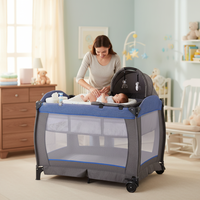 Lit bébé pliable en maille respirante, berceau cododo, parc pour enfants, lit bébé portable avec auvent pare-soleil pour la maison