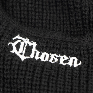 OEM Bonnet de cyclisme en tricot pour l'hiver Conception d'étiquettes Couverture intégrale du visage en broderie tricotée <span class=keywords><strong>Noir</strong></span> Masque de <span class=keywords><strong>ski</strong></span> personnalisé Cagoule jacquard à un trou - Product Image 6