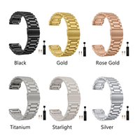 Bracelet de luxe en acier inoxydable Quick Fit 22 mm NEXVOGUE avec fermoir pliant à double bouton pour Garmin Fenix 8 47 mm/7/6/6X Pro 5/5X Plus