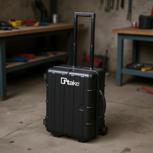 Valise à outils professionnelle antichoc en ABS avec roulettes et poignée pour le rangement et le transport - Product Image 3