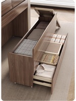 HJ HOME Commode moderne en cuir rembourrée pour le rangement de la chambre à coucher Armoire d'organisation avec chaise Vestiaire Île Tiroirs d'affichage de bijoux
