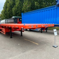 Semi-remorque à plateau plat de 40 tonnes à 3 essieux avec verrous à torsion pour le transport général de marchandises et de conteneurs