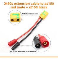Câble adaptateur de chargeur AMASS 12AWG, fil en silicone haute température XT90 AS150 / XT50 / XT60, plusieurs options, plaqué or, DC UAV