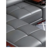 Canapé d'angle en cuir moderne haut de gamme pour salon, ensemble de meubles, canapé en forme de L avec coussins, vente en gros