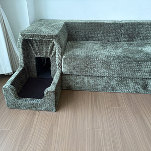 Sofá de Chenilla Verde Suave, Comprimido al Vacío, Impermeable, Resistente a Arañazos de Gatos, con Funda Lavable - Product Image 6