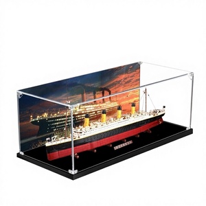 Boîte de présentation en acrylique transparente et légère (0,5 kg) pour <span class=keywords><strong>Titanic</strong></span> 29PF00096-89, anti-poussière, pour ranger la papeterie, les jouets et les câbles d'écouteurs - Product Image 1