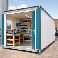 Bâtiment modulaire préfabriqué en panneaux sandwich d'acier pour bureau de chantier, conteneur de 20 pieds ou 40 pieds, dortoir pour ouvriers