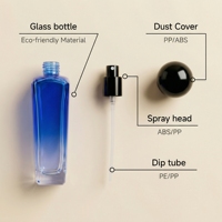 Flacon de lotion carré en verre de luxe personnalisé avec impression sérigraphique 40ml/100ml, ensemble d'emballage cosmétique avec pompe pulvérisatrice pour faux cils