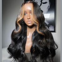 Peluca de Cabello Brasileño con Ondas Corporales y Frente de Encaje HD al por Mayor, Peluca de Cabello Humano con Cutícula Virgen Alineada y Encaje Completo para Mujeres Negras