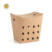 OOLIMA Boîte en papier rigide avec logo personnalisé pour emporter des frites et du poulet pour la restauration rapide