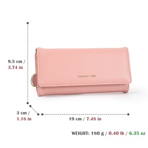 <span class=keywords><strong>Portefeuille</strong></span> long tendance version coréenne <span class=keywords><strong>pour</strong></span> femmes, sac à téléphone portable à trois volets <span class=keywords><strong>pour</strong></span> femme - Product Image 3