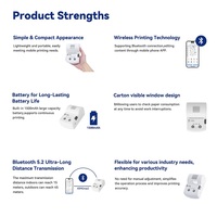 Printer Thermal Portabel Mini TP-210 50mm 203dpi dengan Kemampuan Barcode untuk Baterai 1500mAh Garansi 1 Tahun