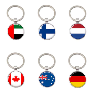 Bán Buôn Thời Trang Quốc Gia Cờ Kẽm Hợp Kim Móc Chìa Khóa Quốc Gia Cờ Epoxy Nhựa Trống Vòng Biểu Tượng Tùy Chỉnh Không Thấm Nước Keychain - Product Image 1