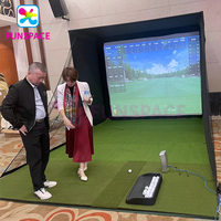 Simulateur de golf de réalité virtuelle d'intérieur de Funspace Système de golf de VR avec le moniteur de lancement Machine de jeu de golf à vendre