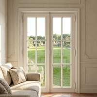 Ventanas Francesas Modernas de Aluminio con Doble Acristalamiento Templado y Aislamiento Térmico para Sala de Estar y Uso Exterior