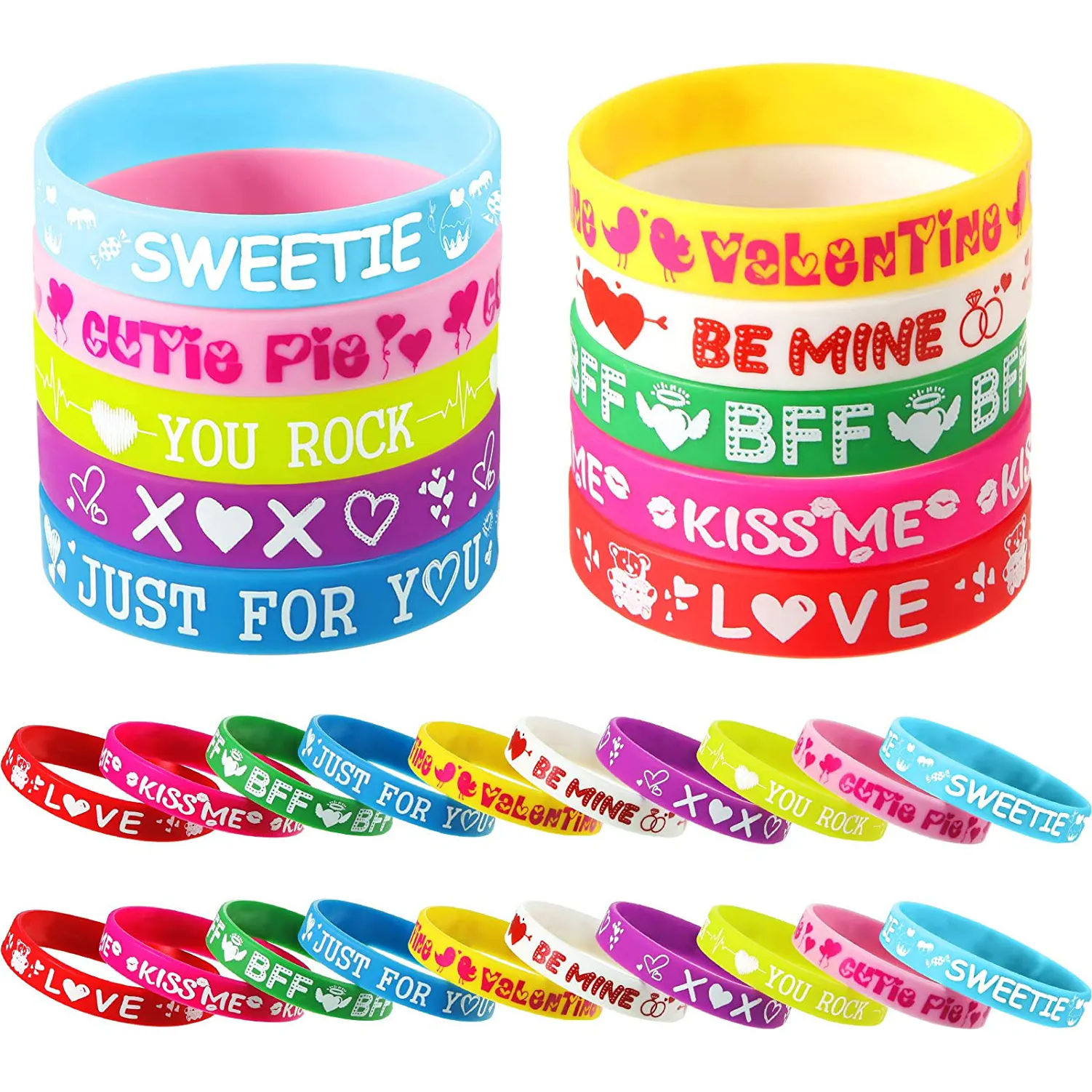 Custom Promotional Items Silkscreen Printed Silicone Wristbands Bracelet Rubber Bracelet Wrist Band for Men Women Kids