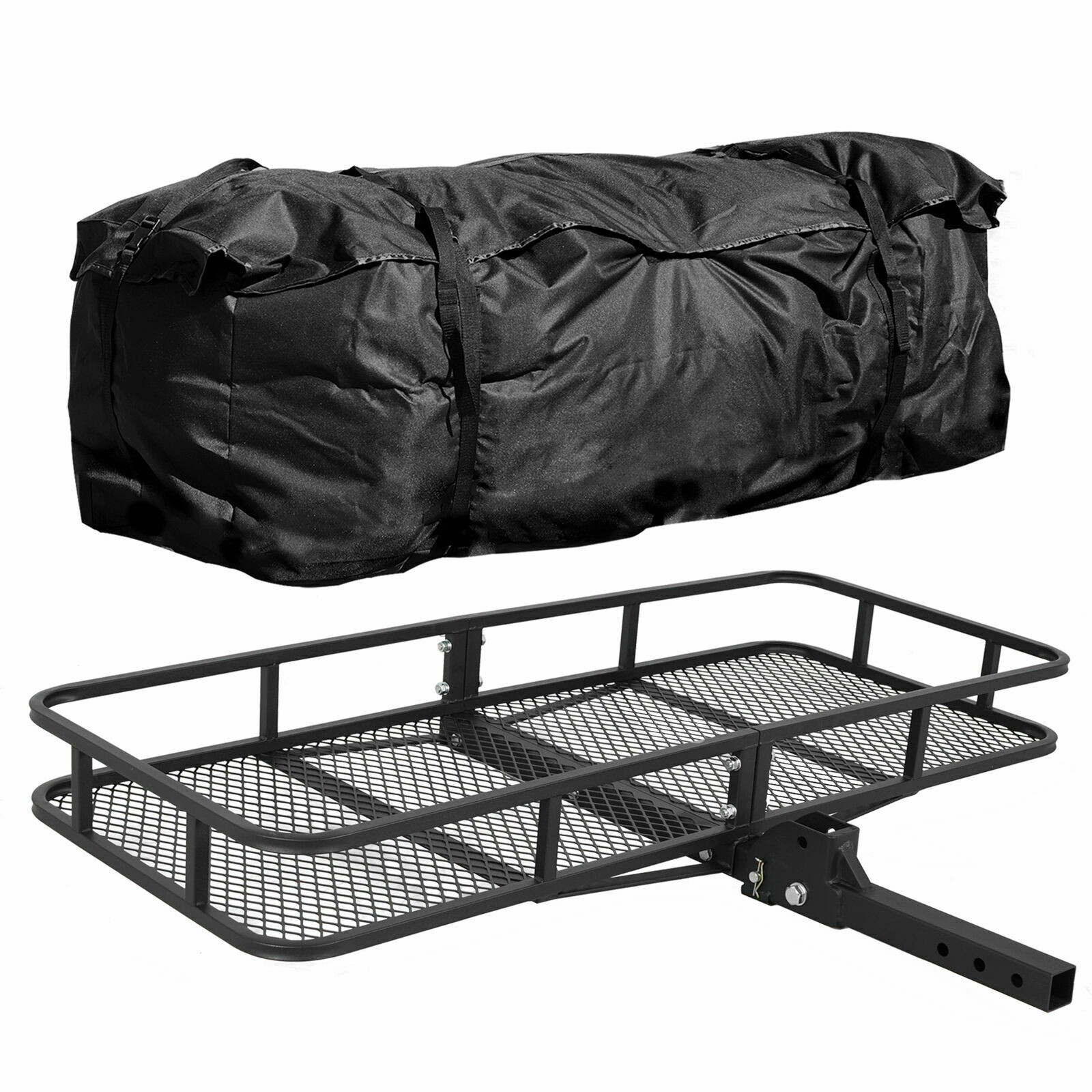 60" x 25" Cargo Hauler Carrier Hitch Mounted Receiver Luggage Basket + Bag Combo