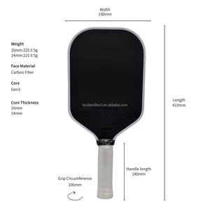 ไม้พายพิคเคิลบอลแบบมีแกนโฟม ผลิตจากคาร์บอนไฟเบอร์แบบกำหนดเอง พร้อมโลโก้ OEM ขึ้นรูปด้วยความร้อน ได้รับการรับรองจาก USAPA สำหรับผลิตภัณฑ์กีฬาและความบันเทิง - Product Image 2