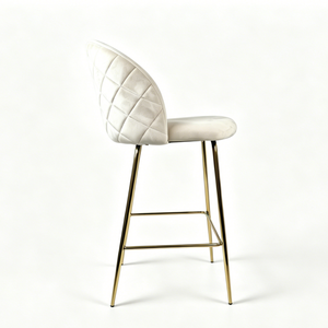 Chaises de bar blanches de style nordique pour îlot de cuisine, hauteur assise 65 cm, idéales pour restaurants et bars. - Product Image 2