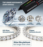 Bracelet tennis personnalisé en moissanite VVS 3-5 mm, chaîne en laiton plaqué rhodium et palladium, bijoux de fête hip-hop