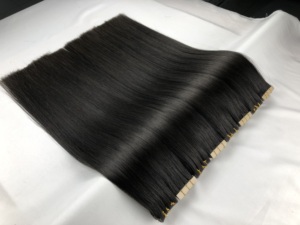 Extensions de cheveux Remy de haute qualité, double trame, cuticules alignées, couleur marron, par Ruikang Injection Tape - Product Image 6