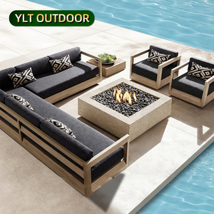 Conjunto de sofá exterior de teca moderno personalizado de gama alta, fabricante de muebles de jardín de madera para patio - Product Image 1